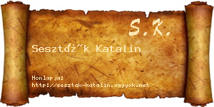 Seszták Katalin névjegykártya